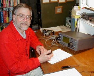 Dave, KEØOG, with his (then new) Ten-Tec Jupiter HF Radio