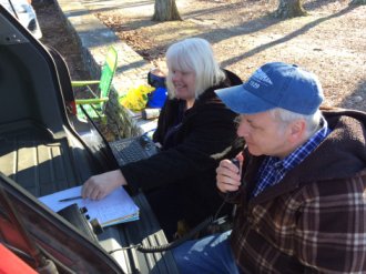 Gary WA2JQZ and Patti Kurth joined Rob KB5EZ for operating portable on Monte Sano for the North American QSO Party - Phone. (January 17, 2015)