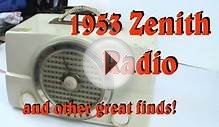 1953 Zenith Tube Radio, Porcelain Light Fixtures Amateur
