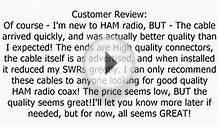 Ham / CB Radio Antenna Coax LMR-400 Times Microwave